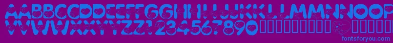 LmsCliffordTheBigRedFont-fontti – siniset fontit violetilla taustalla