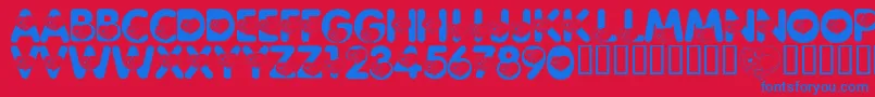 Police LmsCliffordTheBigRedFont – polices bleues sur fond rouge