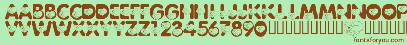 Police LmsCliffordTheBigRedFont – polices brunes sur fond vert