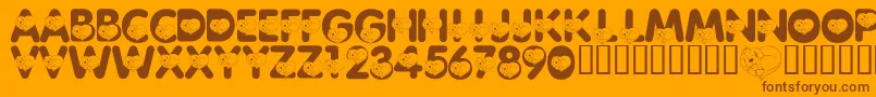 Czcionka LmsCliffordTheBigRedFont – brązowe czcionki na pomarańczowym tle