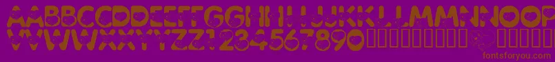 フォントLmsCliffordTheBigRedFont – 紫色の背景に茶色のフォント