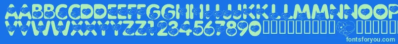 fuente LmsCliffordTheBigRedFont – Fuentes Verdes Sobre Fondo Azul