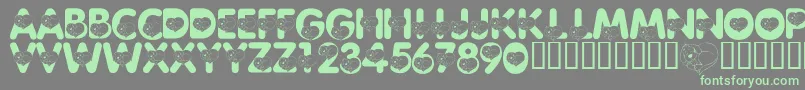 LmsCliffordTheBigRedFont-fontti – vihreät fontit harmaalla taustalla