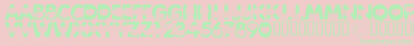 LmsCliffordTheBigRedFont-fontti – vihreät fontit vaaleanpunaisella taustalla