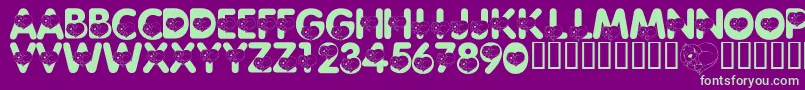 LmsCliffordTheBigRedFont-fontti – vihreät fontit violetilla taustalla
