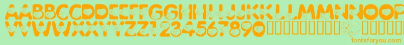 Шрифт LmsCliffordTheBigRedFont – оранжевые шрифты на зелёном фоне