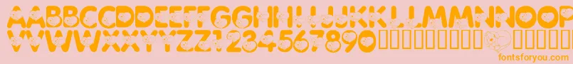 LmsCliffordTheBigRedFont-Schriftart – Orangefarbene Schriften auf rosa Hintergrund