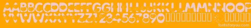 フォントLmsCliffordTheBigRedFont – オレンジの背景にピンクのフォント