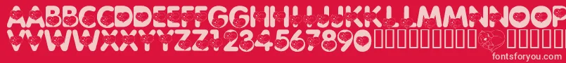 LmsCliffordTheBigRedFont-fontti – vaaleanpunaiset fontit punaisella taustalla