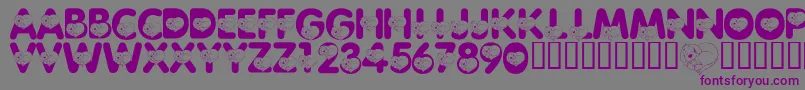 Шрифт LmsCliffordTheBigRedFont – фиолетовые шрифты на сером фоне