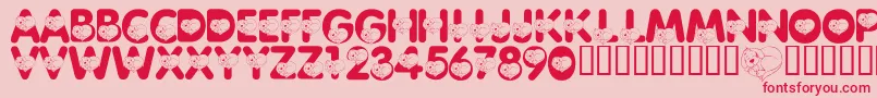 LmsCliffordTheBigRedFont-Schriftart – Rote Schriften auf rosa Hintergrund