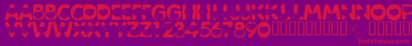 LmsCliffordTheBigRedFont-fontti – punaiset fontit violetilla taustalla