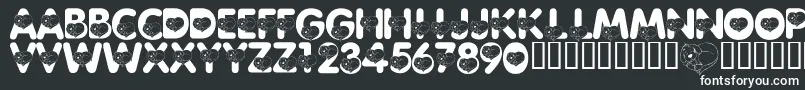 LmsCliffordTheBigRedFont-fontti – valkoiset fontit mustalla taustalla