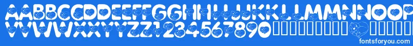 フォントLmsCliffordTheBigRedFont – 青い背景に白い文字