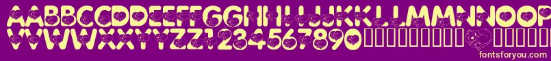 LmsCliffordTheBigRedFont Font – Yellow Fonts on Purple Background