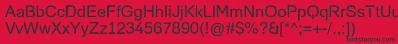 Czcionka FoobarProRegular – czarne czcionki na czerwonym tle