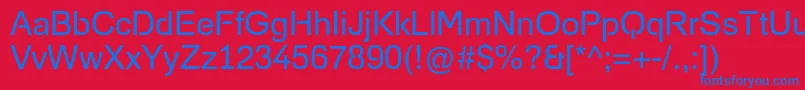 FoobarProRegular-Schriftart – Blaue Schriften auf rotem Hintergrund