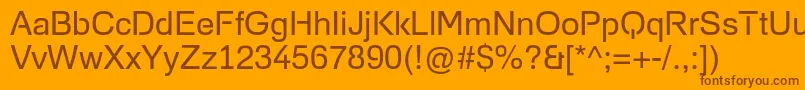 フォントFoobarProRegular – オレンジの背景に茶色のフォント