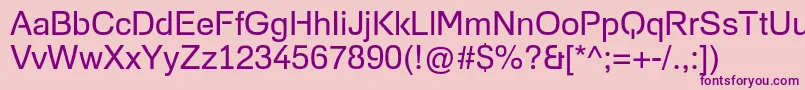 Fonte FoobarProRegular – fontes roxas em um fundo rosa
