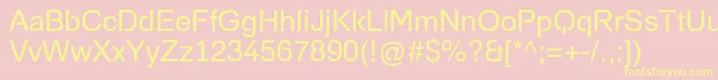 Fonte FoobarProRegular – fontes amarelas em um fundo rosa