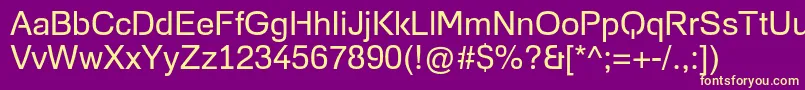 フォントFoobarProRegular – 紫の背景に黄色のフォント