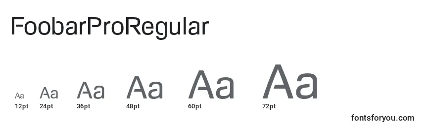 Размеры шрифта FoobarProRegular