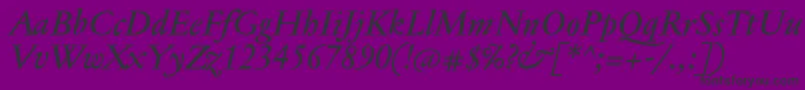 JannontextmedItalic Font – Black Fonts on Purple Background