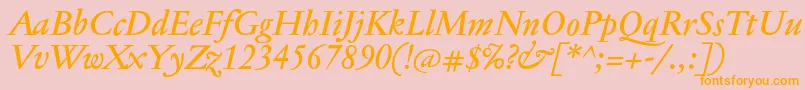 JannontextmedItalic Font – Orange Fonts on Pink Background