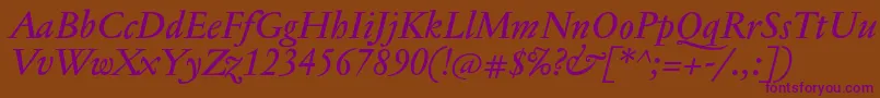 Шрифт JannontextmedItalic – фиолетовые шрифты на коричневом фоне