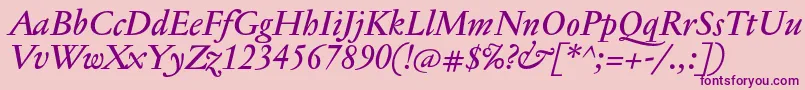 JannontextmedItalic Font – Purple Fonts on Pink Background