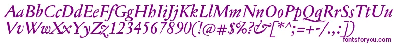 Weitere Informationen zur JannontextmedItalic-Schriftart JannontextmedItalic-Schriftart – Violette Schriften auf weißem Hintergrund