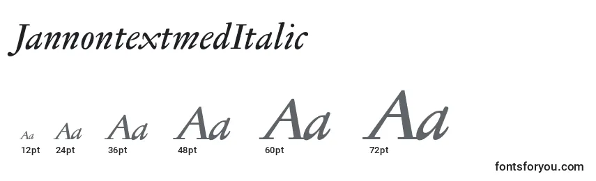 Размеры шрифта JannontextmedItalic