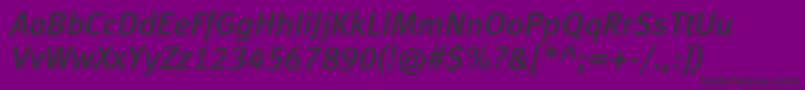 Шрифт MetamediumlfcItalic – чёрные шрифты на фиолетовом фоне