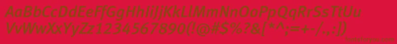 MetamediumlfcItalic Font – Brown Fonts on Red Background