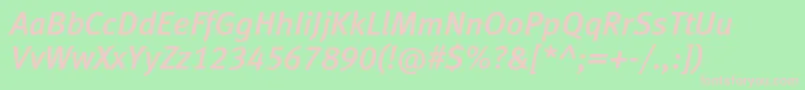 MetamediumlfcItalic Font – Pink Fonts on Green Background