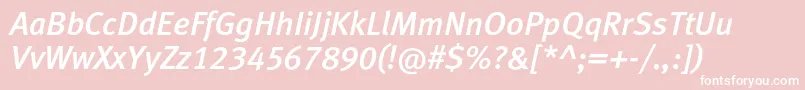 MetamediumlfcItalic Font – White Fonts on Pink Background