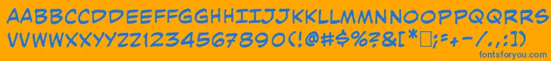 Czcionka Kimmun – niebieskie czcionki na pomarańczowym tle