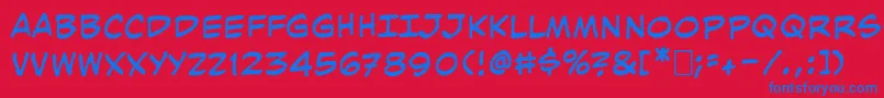 フォントKimmun – 赤い背景に青い文字