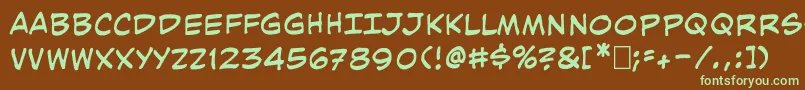 Kimmun Font – Green Fonts on Brown Background