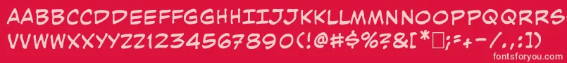 Kimmun Font – Pink Fonts on Red Background