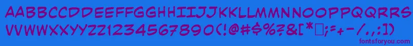 Kimmun Font – Purple Fonts on Blue Background