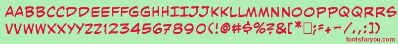 Шрифт Kimmun – красные шрифты на зелёном фоне