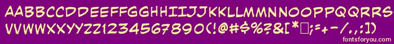 Kimmun Font – Yellow Fonts on Purple Background