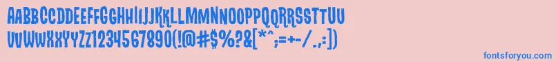 Dracufrankenwolfbb Font – Blue Fonts on Pink Background