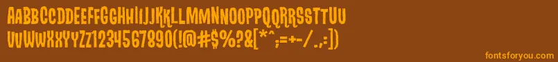 Dracufrankenwolfbb Font – Orange Fonts on Brown Background
