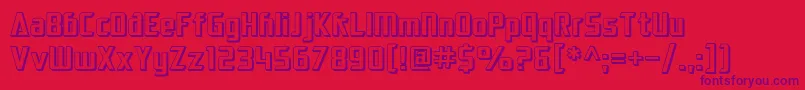 フォントSfElectrotomeShaded – 赤い背景に紫のフォント