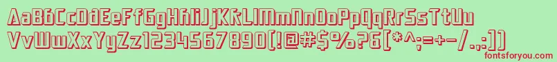 SfElectrotomeShaded Font – Red Fonts on Green Background