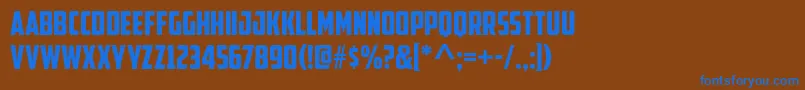AmericanCaptain Font – Blue Fonts on Brown Background