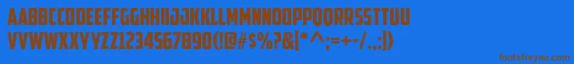 AmericanCaptain Font – Brown Fonts on Blue Background