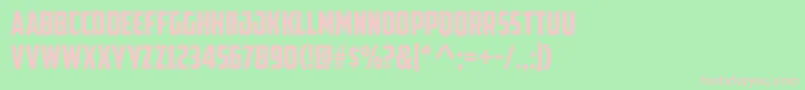 AmericanCaptain-fontti – vaaleanpunaiset fontit vihreällä taustalla